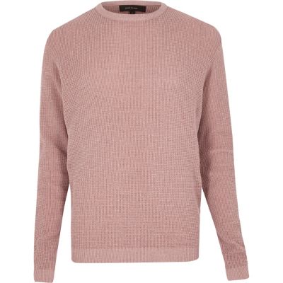 Pink textured jumper